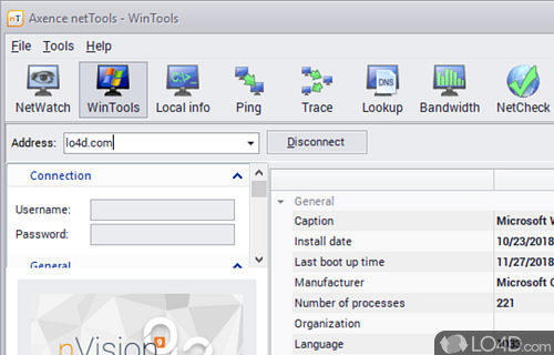 Test, ping, lookup and network monitoring - Screenshot of Axence NetTools