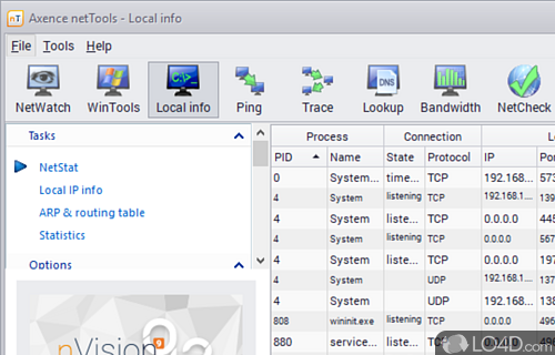 User interface - Screenshot of Axence NetTools