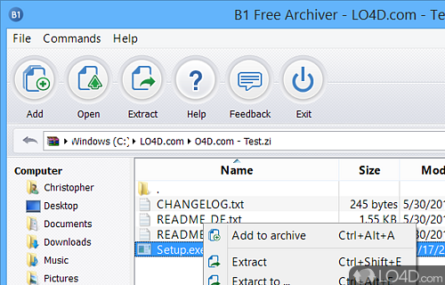 Fast archivator - Screenshot of B1 Free Archiver
