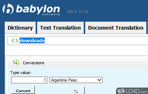 Multi-lingual dictionary - Screenshot of Babylon