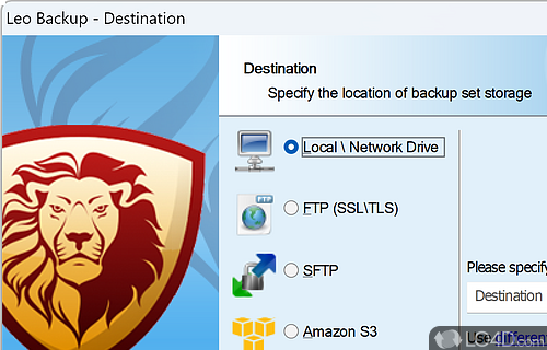 A trial version Security program for Windows - Screenshot of Leo Backup