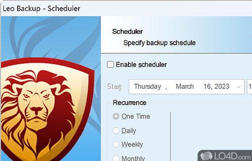 User interface - Screenshot of Leo Backup