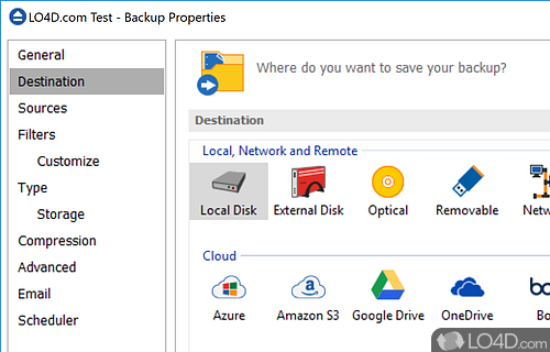 User interface - Screenshot of Backup4all Professional