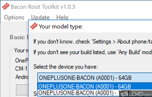 Clear-cut and accessible usage - Screenshot of Bacon Root Toolkit