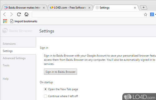 Baidu Spark Browser - Screenshot of Baidu Browser