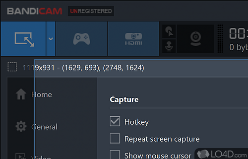 The interface is minimalist - Screenshot of Bandicam