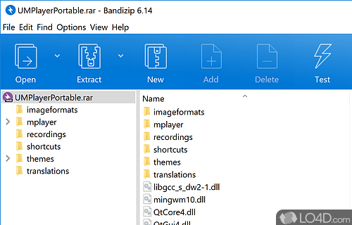 Additional tools and settings - Screenshot of Bandizip