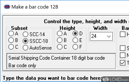 Bar Code 128 Screenshot