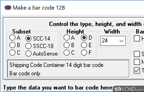 Bar Code 128 Screenshot