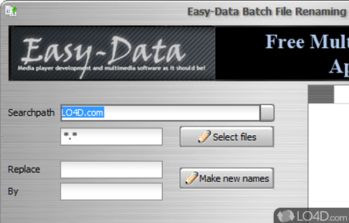 Screenshot of Easy-Data Batch File Renamer - -Data Batch File Renaming Tool