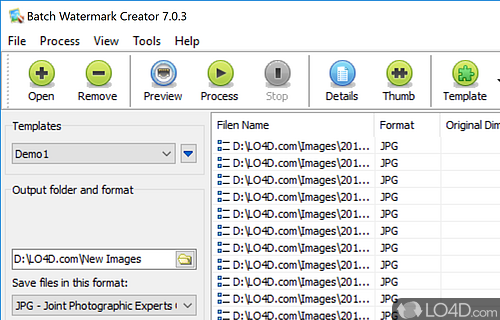 Allows users to easily create custom watermark templates - Screenshot of Batch Watermark Creator
