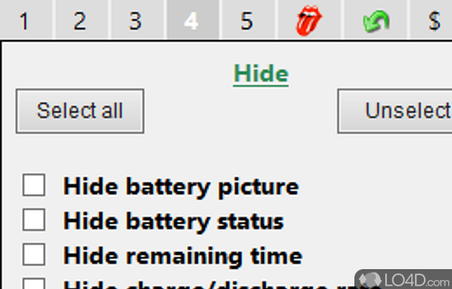 User interface - Screenshot of Battery Monitor