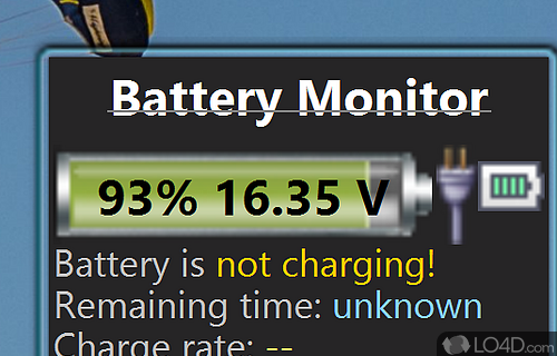 Shows numerous details on the battery, comprising dozens of customization parameters - Screenshot of Battery Monitor