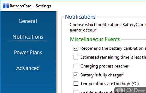 View thorough details and choose a power plan - Screenshot of BatteryCare