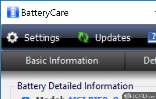 See detailed about laptop battery and reduce the consumption - Screenshot of BatteryCare