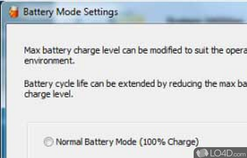 Screenshot of Battery Life Extender - User interface