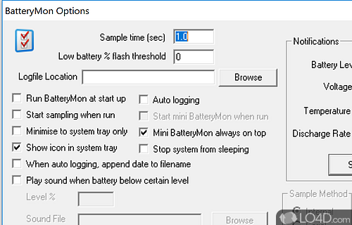 User interface - Screenshot of BatteryMon