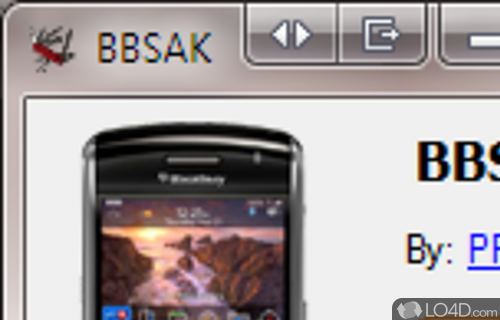 Manage BlackBerry phone - Screenshot of BBSAK