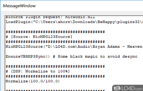 Simple to use audio transcoding utility - Screenshot of BeHappy