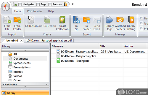 Clear-cut installer and interface - Screenshot of Benubird PDF