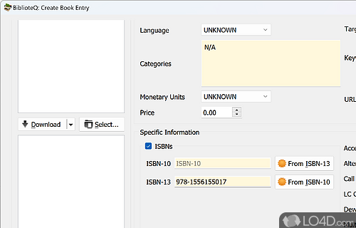 Configuration settings - Screenshot of BiblioteQ