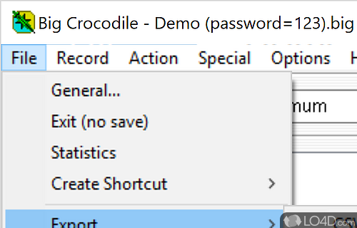 User interface - Screenshot of Big Crocodile