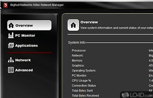 Bigfoot Networks Killer Network Manager Screenshot