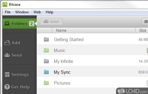Screenshot of Bitcasa - Keep it running for constant access to files