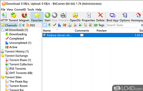 Packed with HTTP/FTP and BitTorrent technology, this is a powerful tool - Screenshot of BitComet