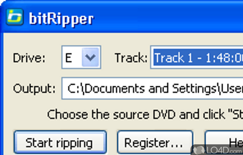 Screenshot of bitRipper - On-the-fly DVD to AVI converter