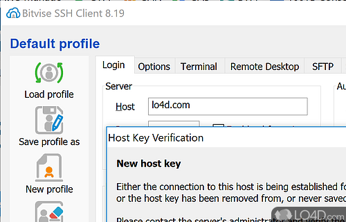Clear-cut interface for all user levels - Screenshot of Bitvise SSH Client