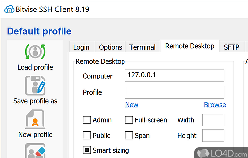 Remote Desktop - Screenshot of Bitvise SSH Client