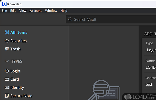Desktop version of the popular password manager, allowing you to store login data, credit - Screenshot of Bitwarden