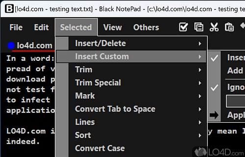 Black NotePad screenshot