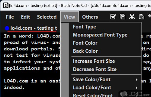 Black NotePad screenshot