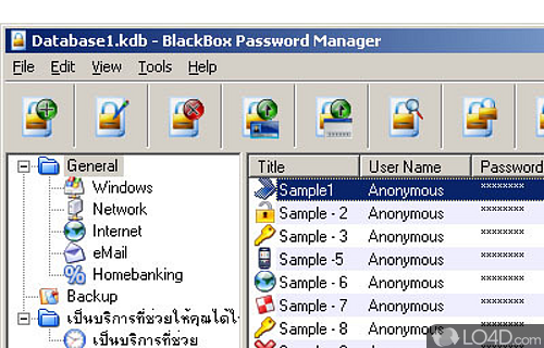 Screenshot of BlackBox Password Manager - User interface