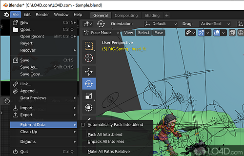 Create 3D animations and renderer for images - Screenshot of Blender