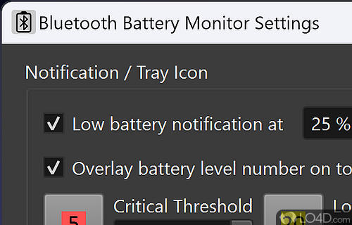 Keeps track of multiple Bluetooth compatible devices - Screenshot of Bluetooth Battery Monitor