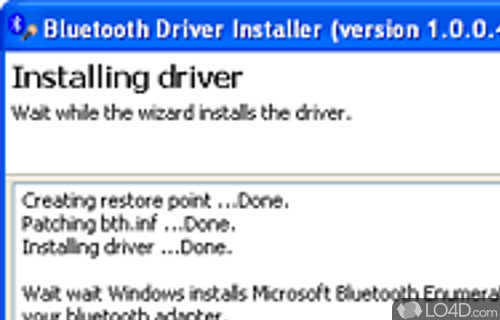 Quick and easy to use - Screenshot of Bluetooth Driver Installer