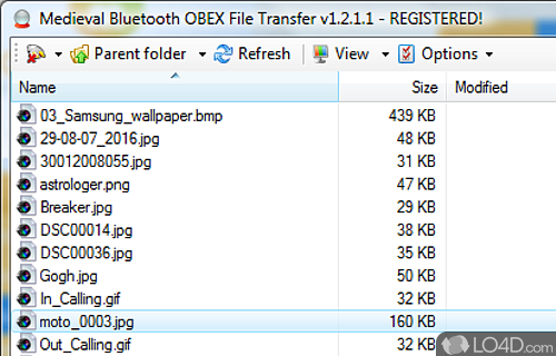 Screenshot of Bluetooth File Transfer (PC) - Transfer files between PC and iOS or other mobile devices