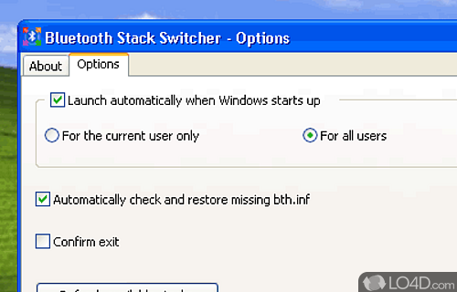 Bluetooth Stack Switcher Screenshot