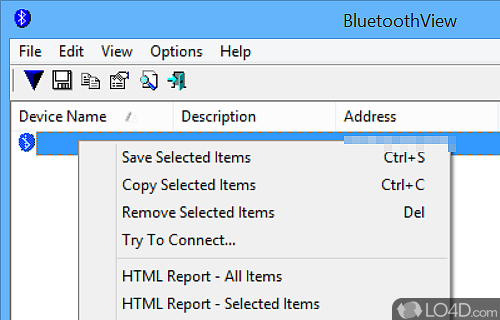 Detect and connect to any Bluetooth device - Screenshot of BluetoothView