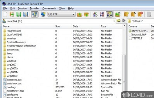 Screenshot of BlueZone Secure FTP - Transfer files securely using SSL encryption