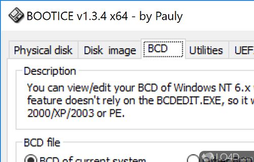 Built-in partition manager - Screenshot of Bootice