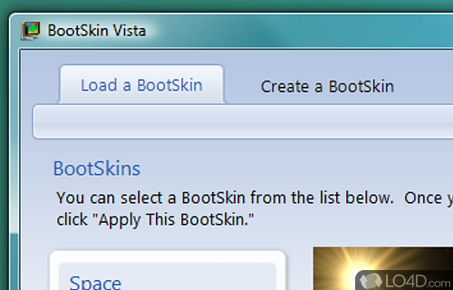 Screenshot of BootSkin - Can change boot screen