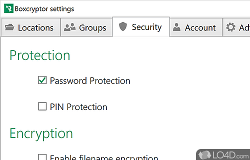 Simple configuration - Screenshot of BoxCryptor