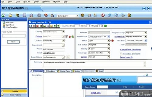 BridgeTrak Help Desk Software Screenshot