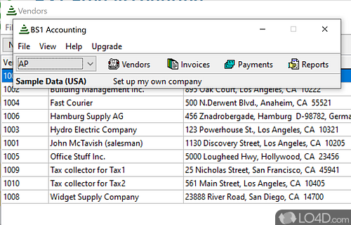 User interface - Screenshot of BS1 Free Accounting