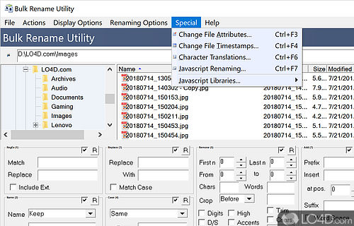 Automatically rename files and folders - Screenshot of Bulk Rename Utility