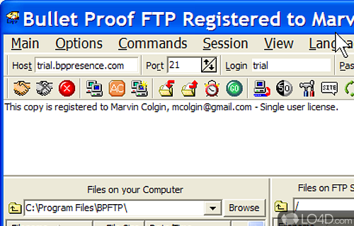 Screenshot of BulletProof FTP Client - User interface